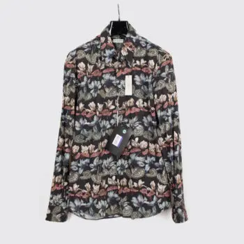 Dries Van Noten Shirt Size EU50 Men Floral Print Cotton Point Collar Lightweight