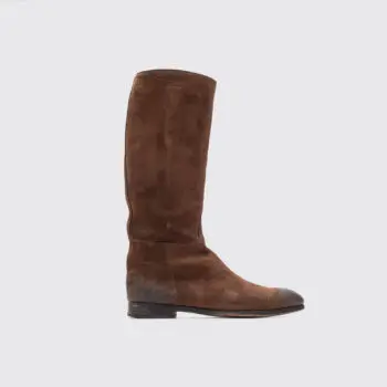 Prada Boots Size UK11 Men Cigar Brown Suede Tall Horse Riding Made in Italy