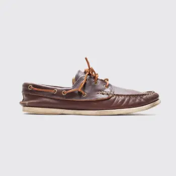 Yuketen Boat Shoes Size 12 Men Brown Leather Casual Moccasin Made in USA