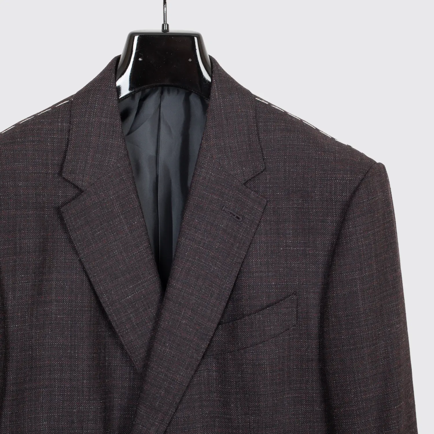 Ermenegildo Zegna Milano Easy Sport Coat Size EU56R Black Red Wool Made in Italy