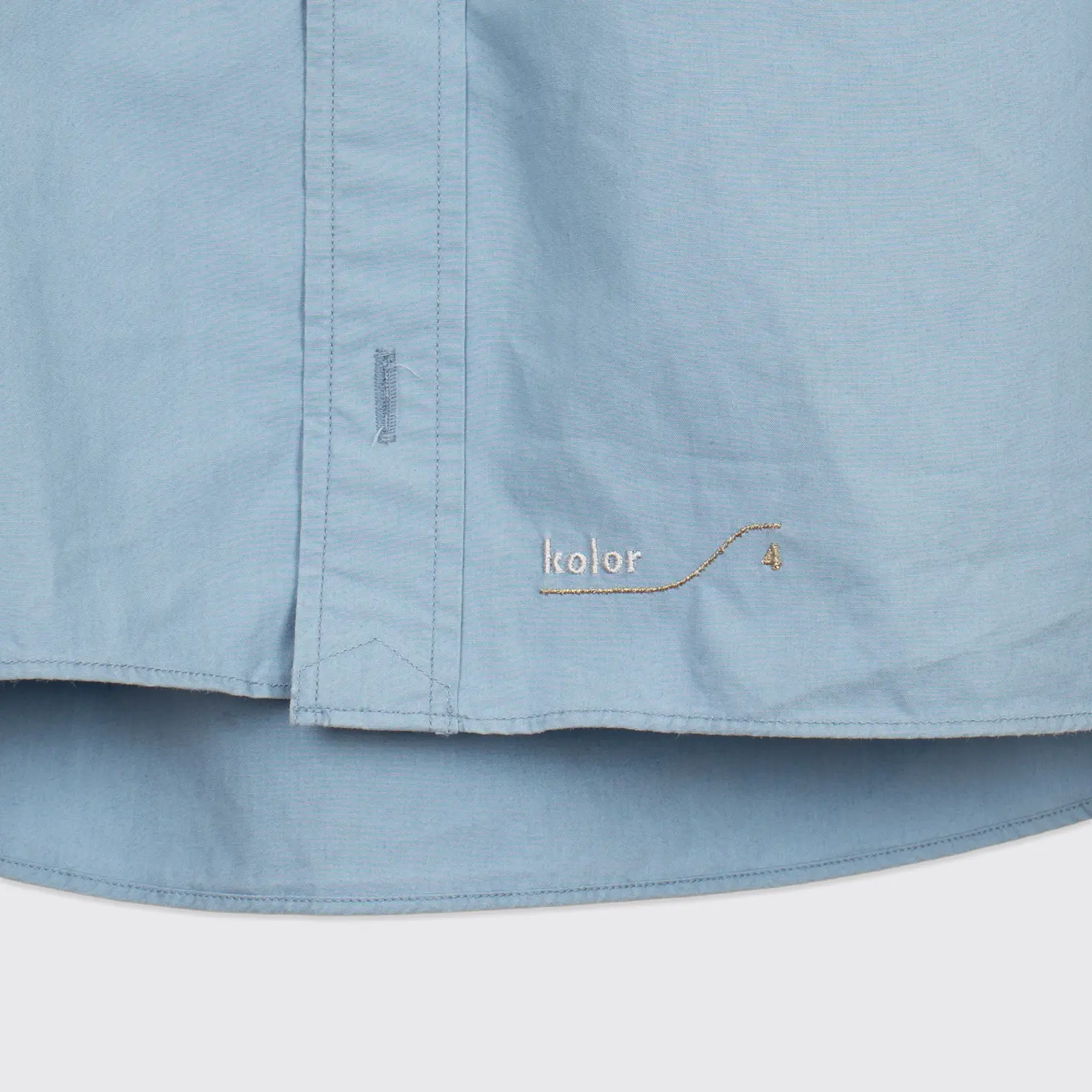 Kolor Shirt Size L (4) Light Blue Cotton Poplin with Chest Pocket Made in Japan