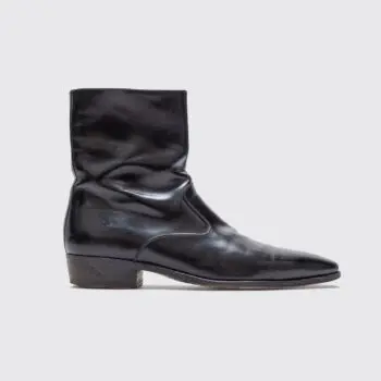 Salvatore Ferragamo Boots Size 12 Men Black Smooth Leather Zip Made in Italy