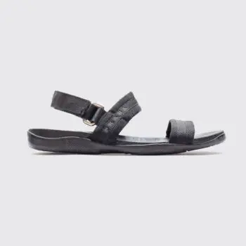 Prada Sandals Size UK10 Men Black Contoured Footbed 3-Strap Made in Italy