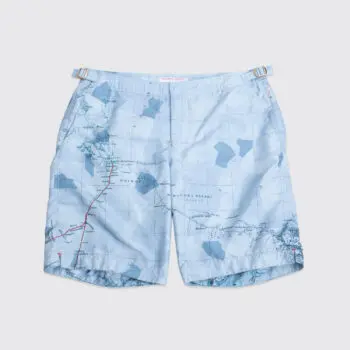 Orlebar Brown x Gieves & Hawkes Dane Swim Short W32 Blue Map Print Trunks