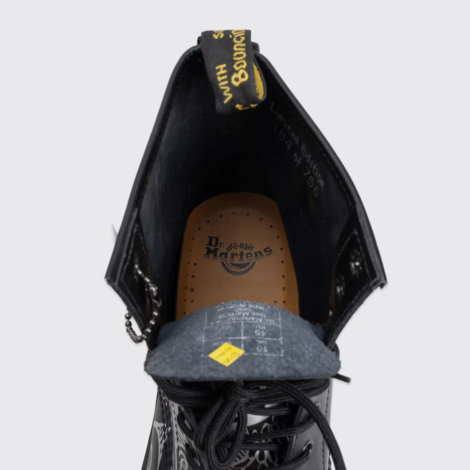 Dr. Martens 1460 Freedom Boots Size 11 (UK10) Men Black Silver Print Leather