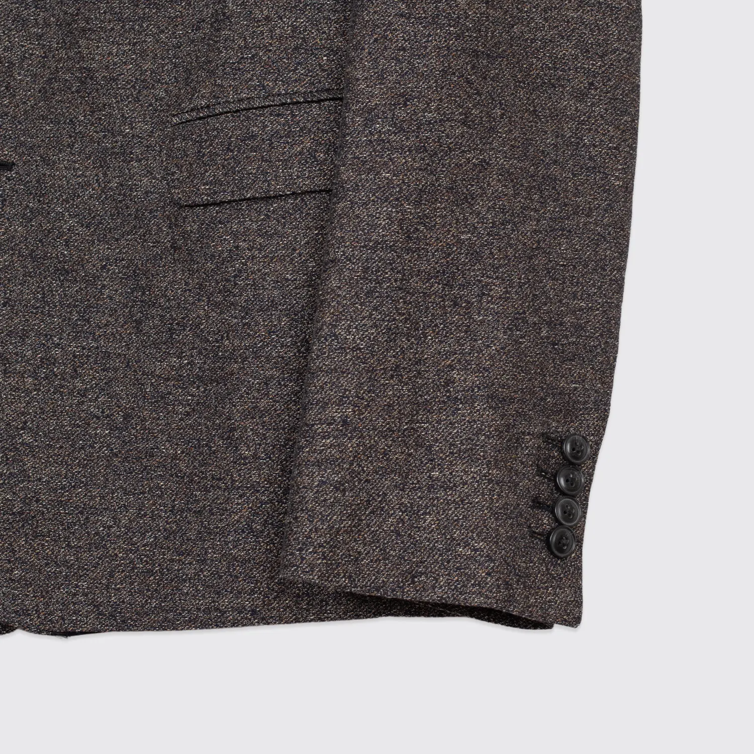 Dries Van Noten Sport Coat Size EU50 Gray Brown Textured Linen Blend 2-Button