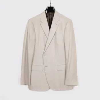 Ermenegildo Zegna Milano Easy Jacket Size EU56 Men Cream Cashmere Herringbone