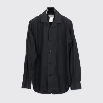Yohji Yamamoto Sport Shirt Size M (3) Black Cotton Camp Collar Made in Japan