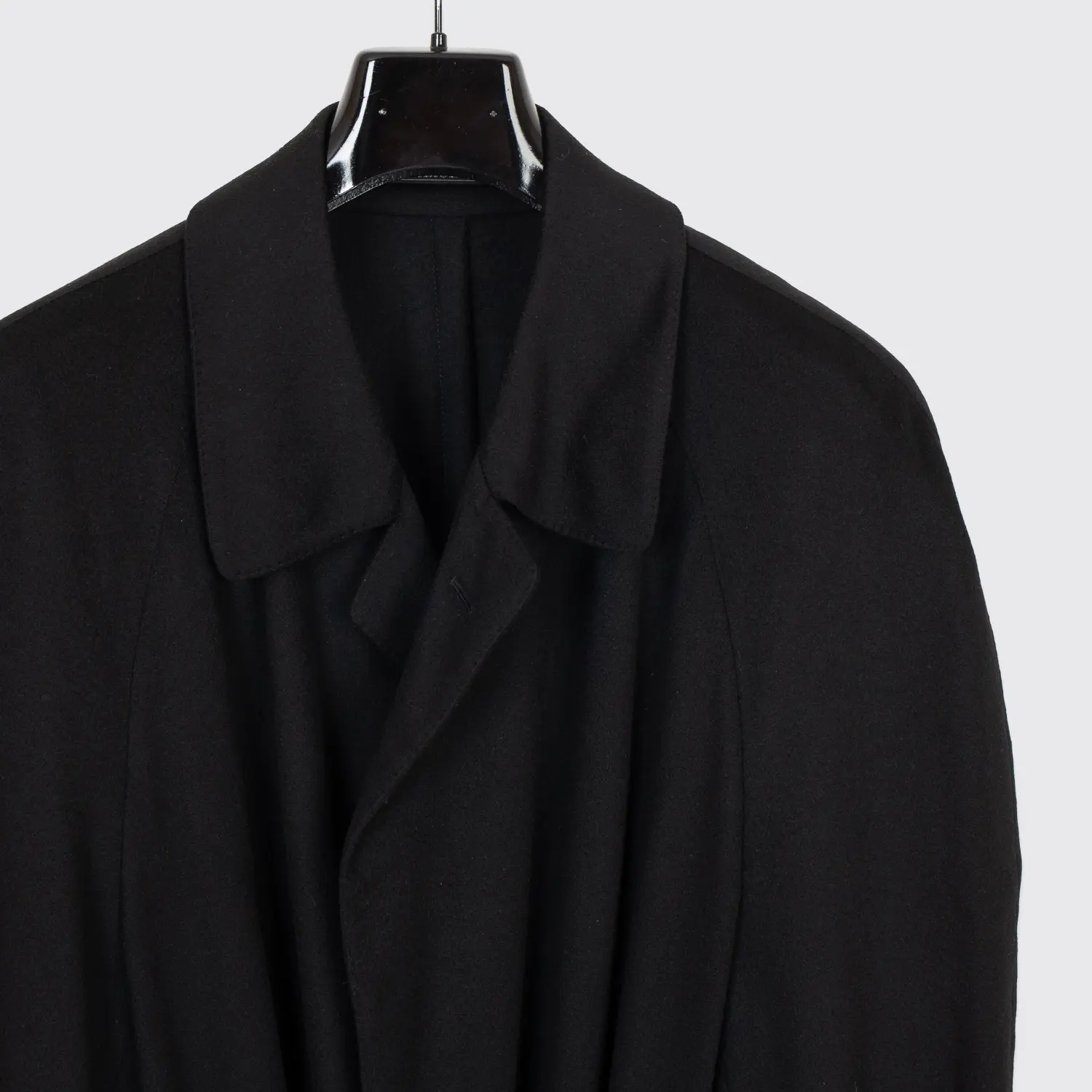 Ermenegildo Zegna Cashmere Dress Coat Size EU54 Men Long Solid Black Belted