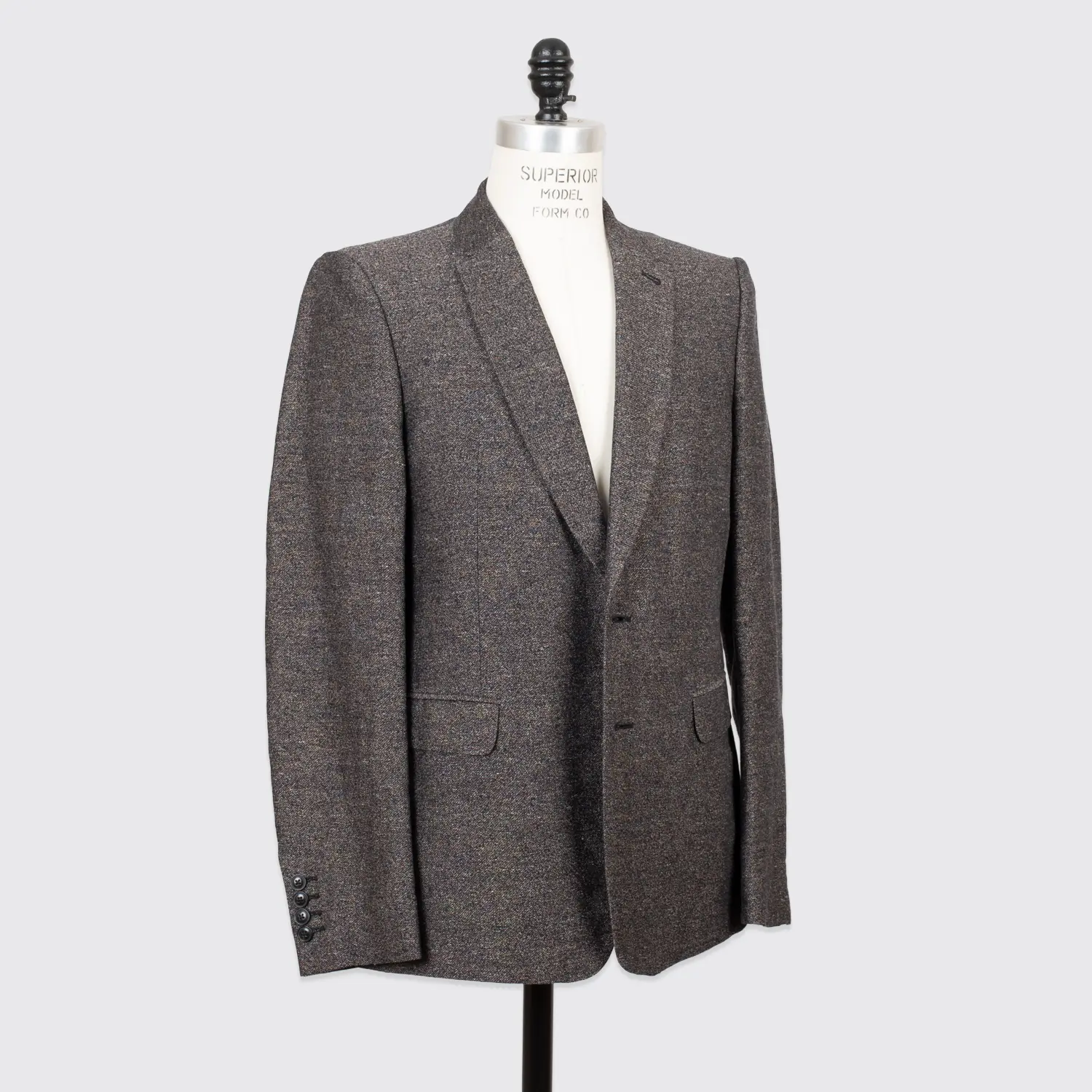 Dries Van Noten Sport Coat Size EU50 Gray Brown Textured Linen Blend 2-Button