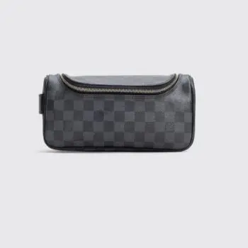 Louis Vuitton Damier Graphite Dopp Kit Toiletry Pouch Black Gray Bag N47625