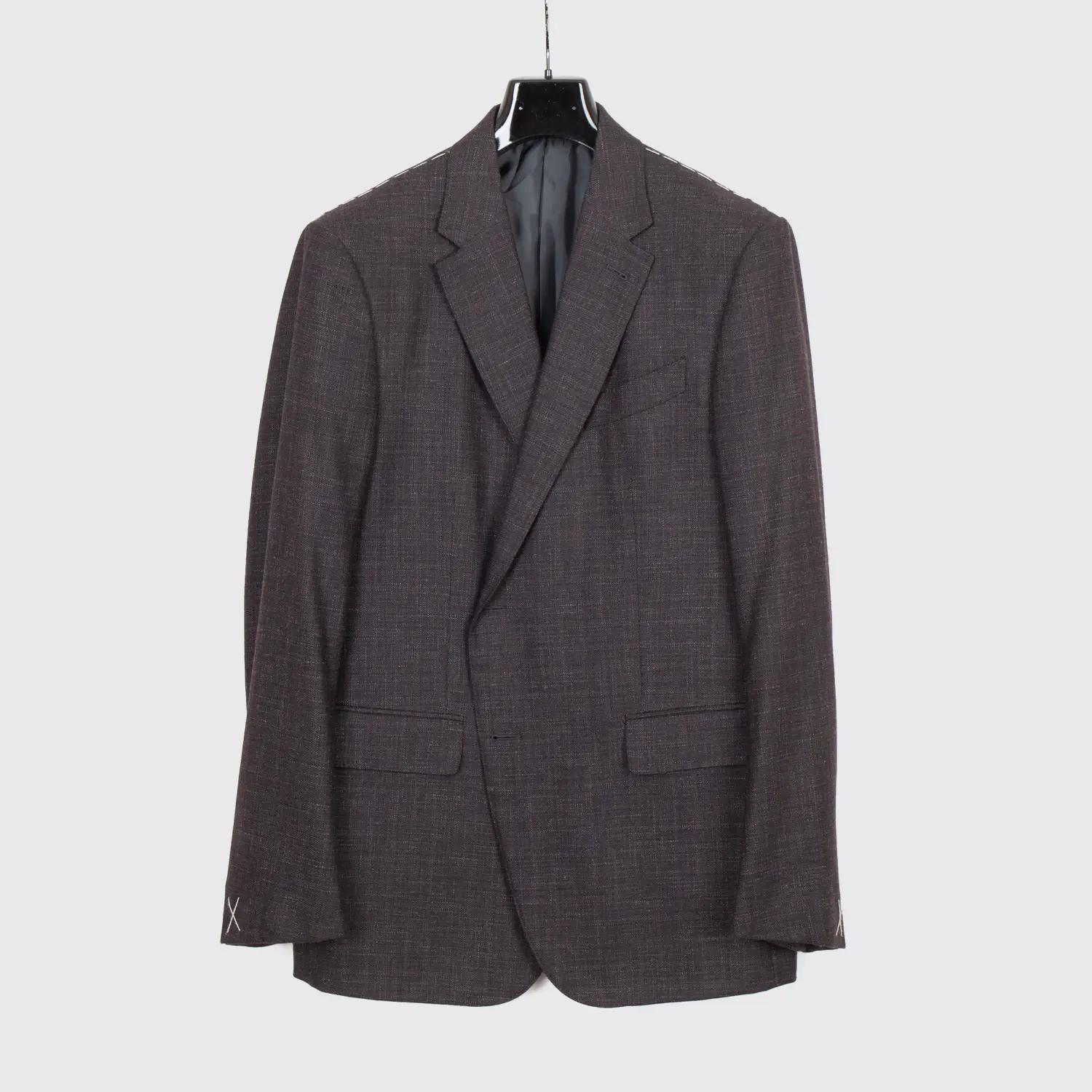 Ermenegildo Zegna Milano Easy Sport Coat Size EU56R Black Red Wool Made in Italy