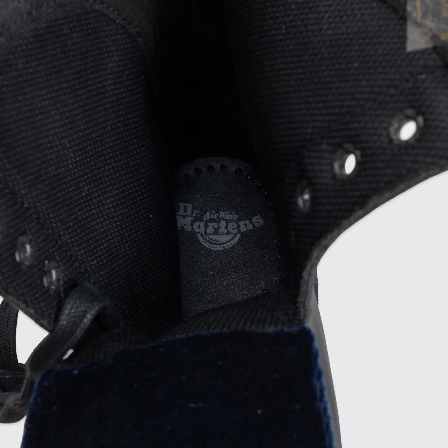 Dr. Martens Boots Size 11 (UK10) Men Black Leather 13-Eye Blue Velvet Trim MODS