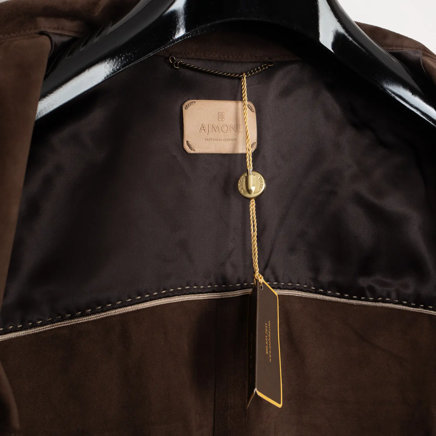 AJMone Barron Suede Shirt Size M (EU50) Men Coffee Brown Lambskin Made in Italy