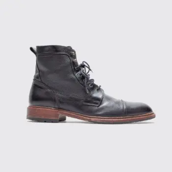 Trask Lowell Boots Size 12 Black Smooth Full Grain Leather Lace Up Rubber Sole