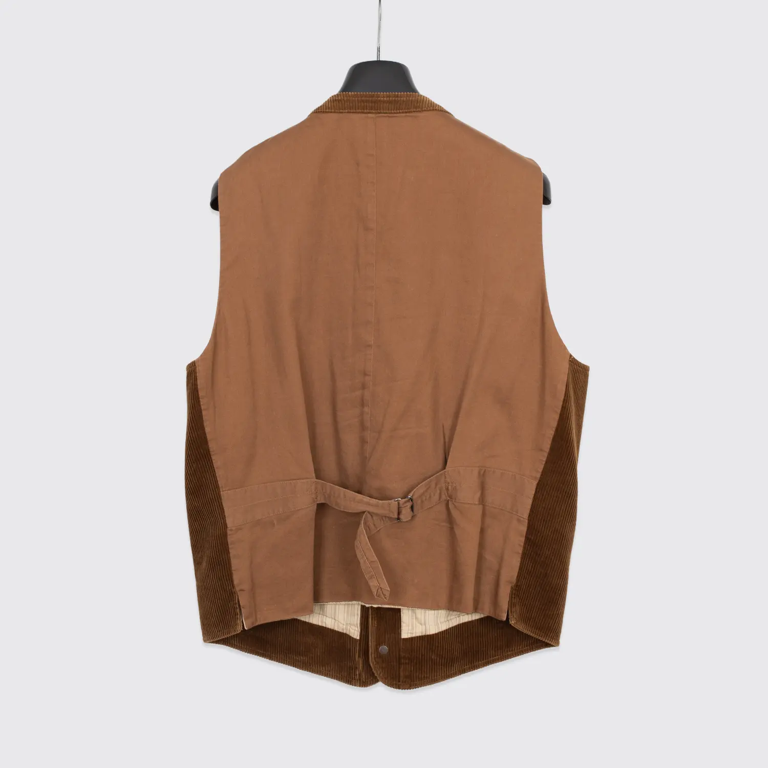 RRL Ralph Lauren Vest Size XL Brown Cotton Distressed Corduroy Snap Closure