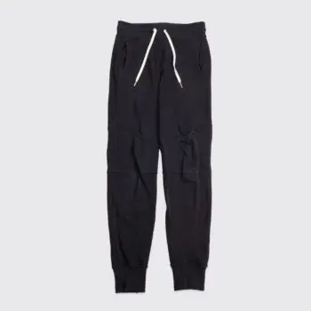 John Elliot Slim Fit Jogger Size 2 Solid Black Cotton Terry with Zip Back Pocket