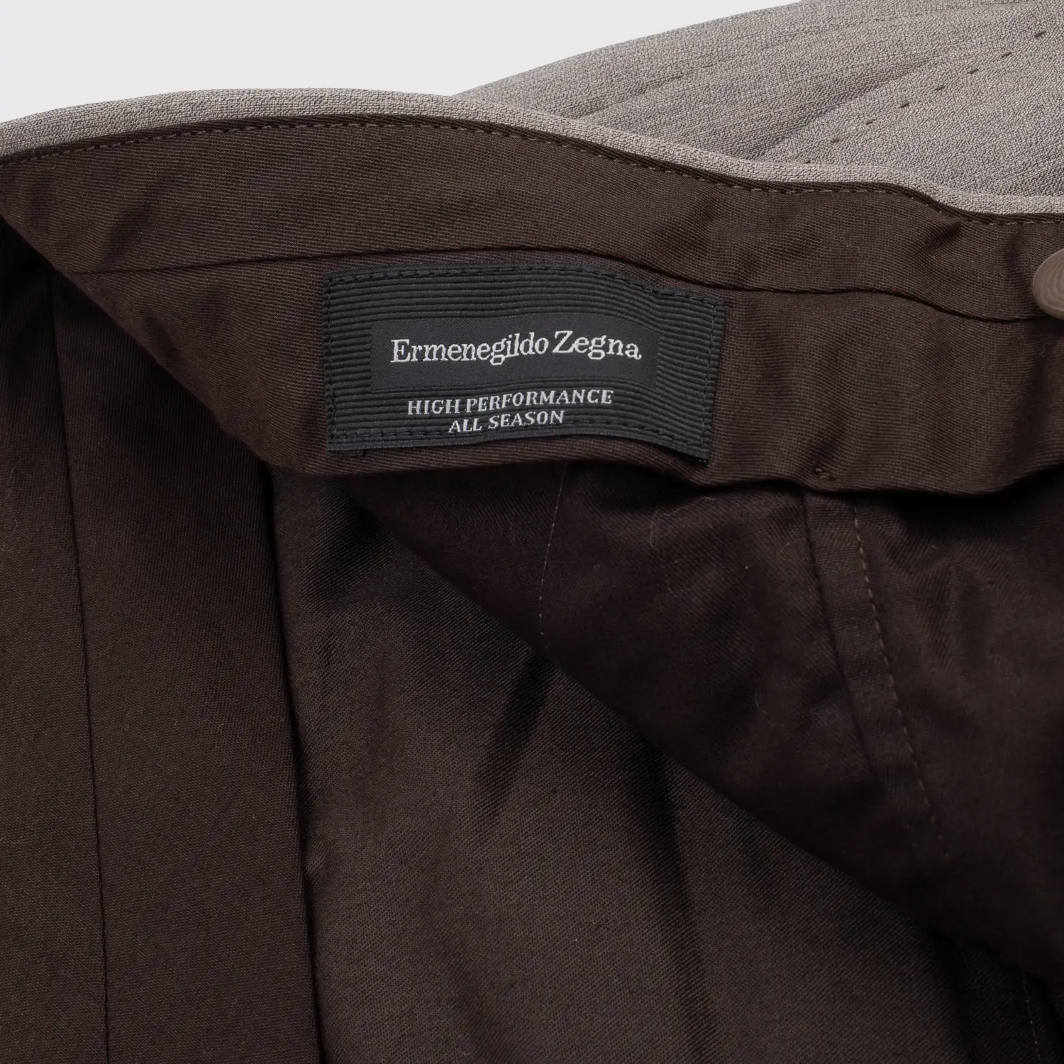 Ermenegildo Zegna Trousers Size EU58 Sand Gray Wool All Season Made in Italy