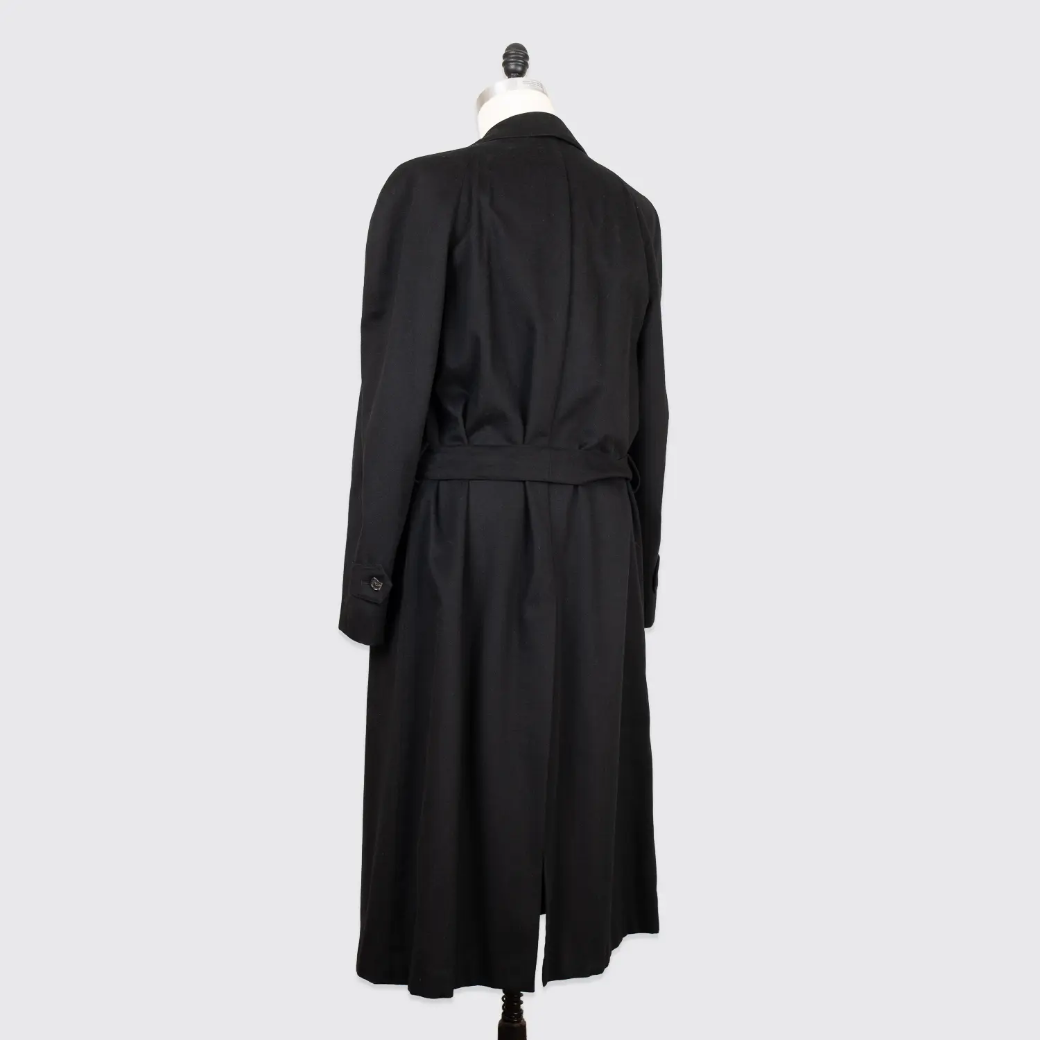 Ermenegildo Zegna Cashmere Dress Coat Size EU54 Men Long Solid Black Belted