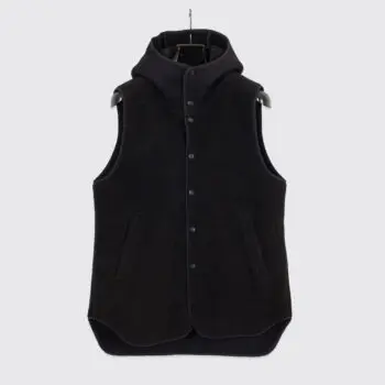 Tim Coppens Vest Size M Black Cotton Blend Fleece Tech Hooded Made in U.S.A.