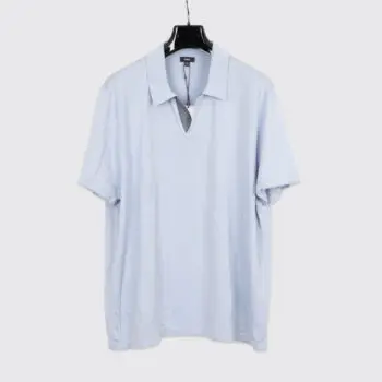 Vince Knit Polo Shirt Size 2XL Men Light Blue Gray Wool Silk Blend Lightweight