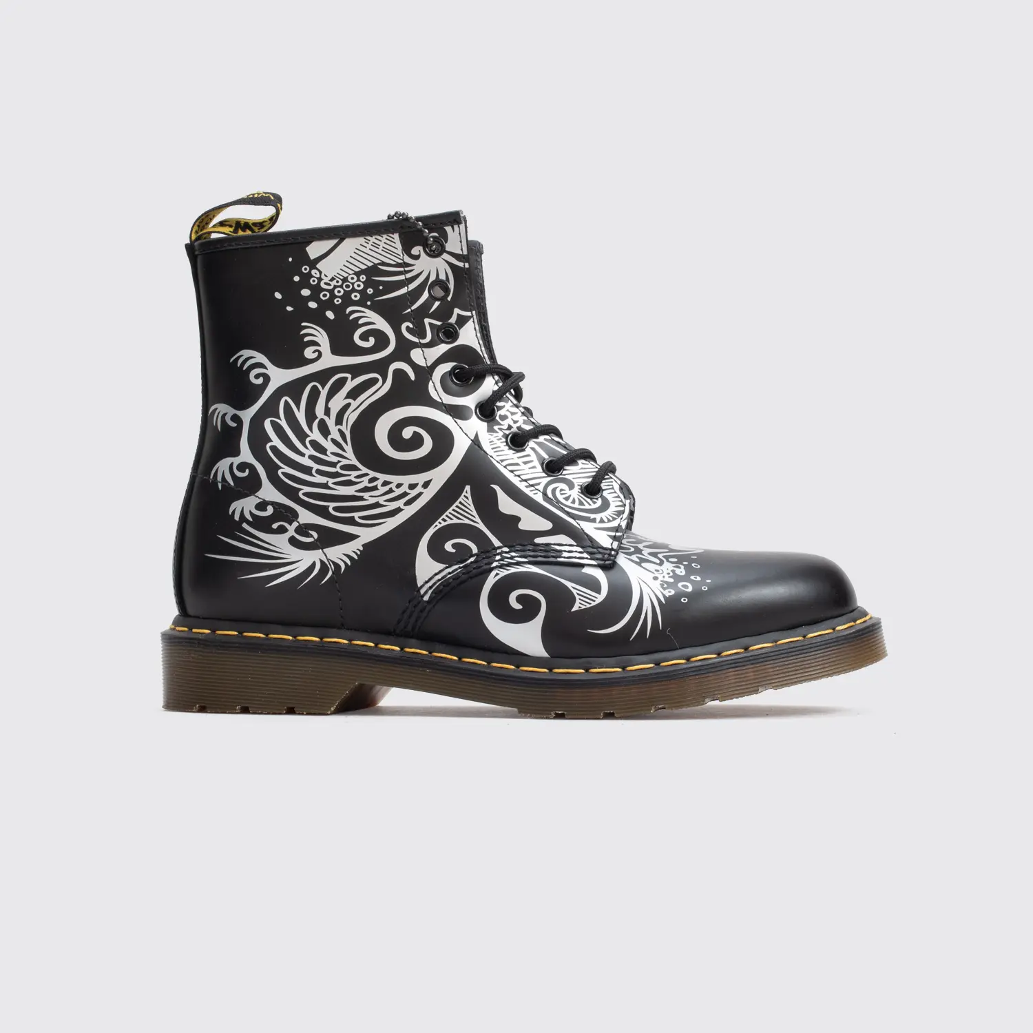 Dr. Martens 1460 Freedom Boots Size 11 (UK10) Men Black Silver Print Leather