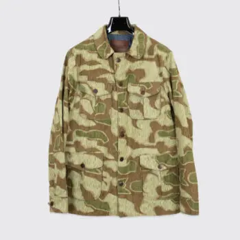 Freenote Cloth Trucker Jacket XL Green Brown Camo Print Cotton Made in U.S.A.