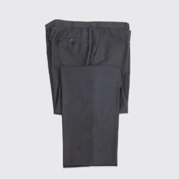 Isaia Napoli Dress Pant Size EU56 Men Dark Gray Wool 130s Royal Flannel