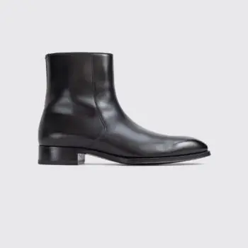 Tom Ford Boots Size 10.5 Burnished Black Calf Leather Elkan Brass Zipper