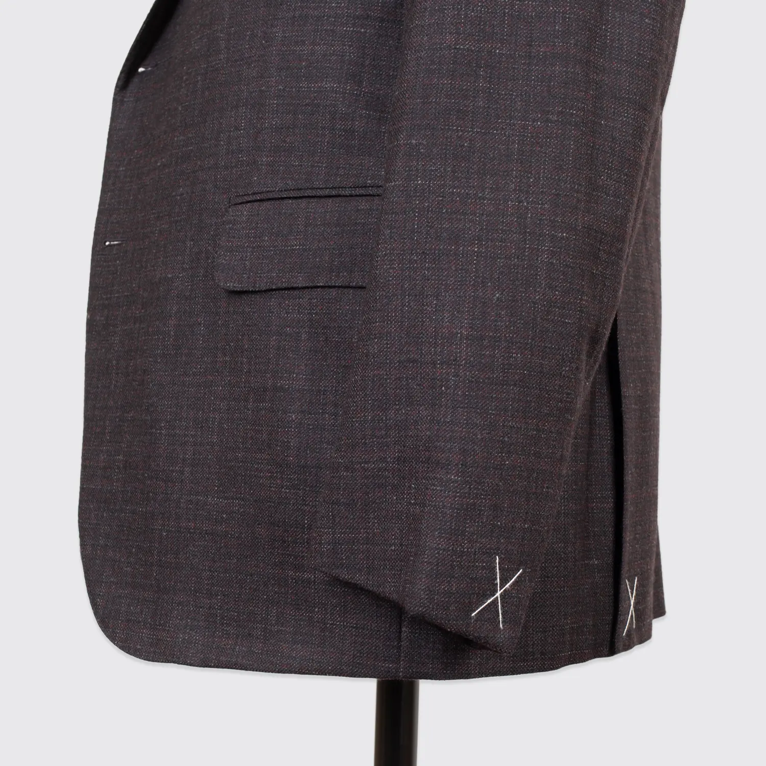 Ermenegildo Zegna Milano Easy Sport Coat Size EU56R Black Red Wool Made in Italy