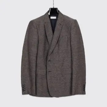 Dries Van Noten Sport Coat Size EU50 Gray Brown Textured Linen Blend 2-Button