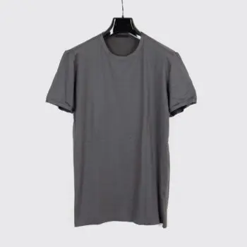 Prada T-Shirt Dark Gray Stretch Cotton Crewneck Made in Italy