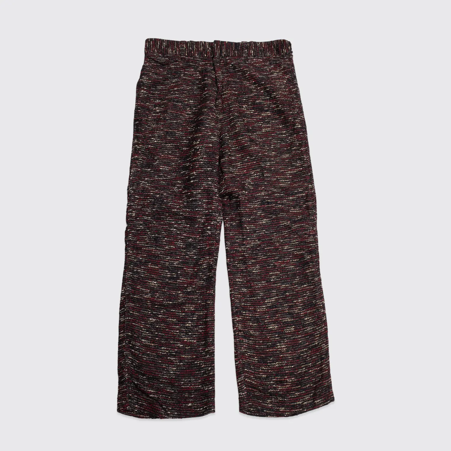 Needles Soft Knit Casual Pant Red Black Woven Knit Rayon Made in Japan