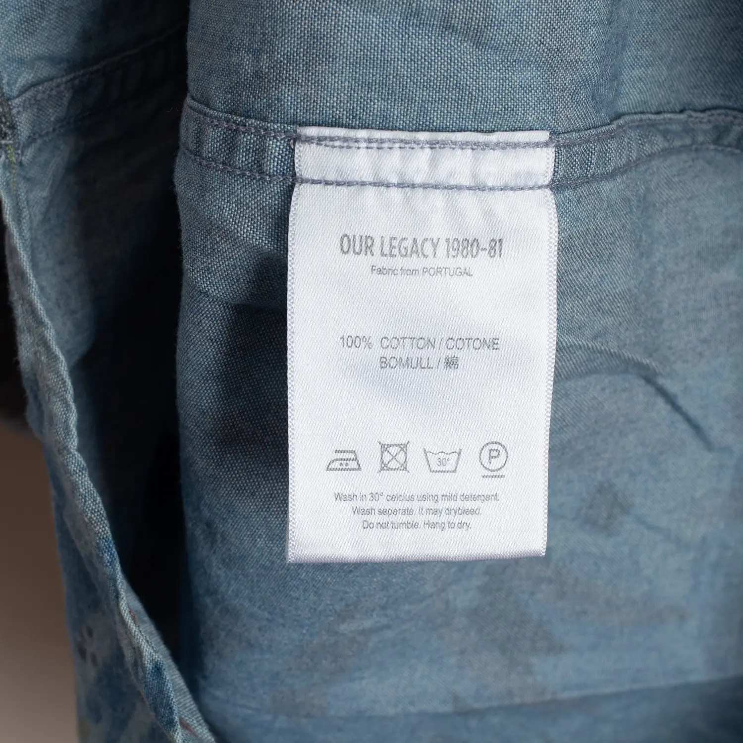 Our Legacy 1980-81 Pinpoint Oxford Shirt Size M Multicolor Floral Print Cotton