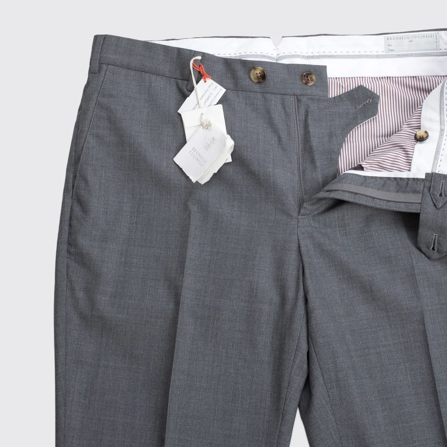 Brunello Cucinelli Pants Size EU56 Men Gray Wool Italian Fit Made in Italy