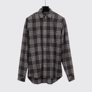 Frank Leder Shirt Size S Men Brown Wool Flannel Heavyweight Made in Germany