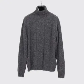 Isaia Napoli Sweater Size 2XL Gray Men Wool Turtleneck Cable Knit Made in Italy