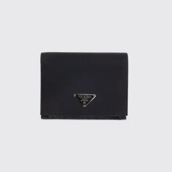 Prada Wallet Men Black Saffiano Leather + Nylon Made in Italy