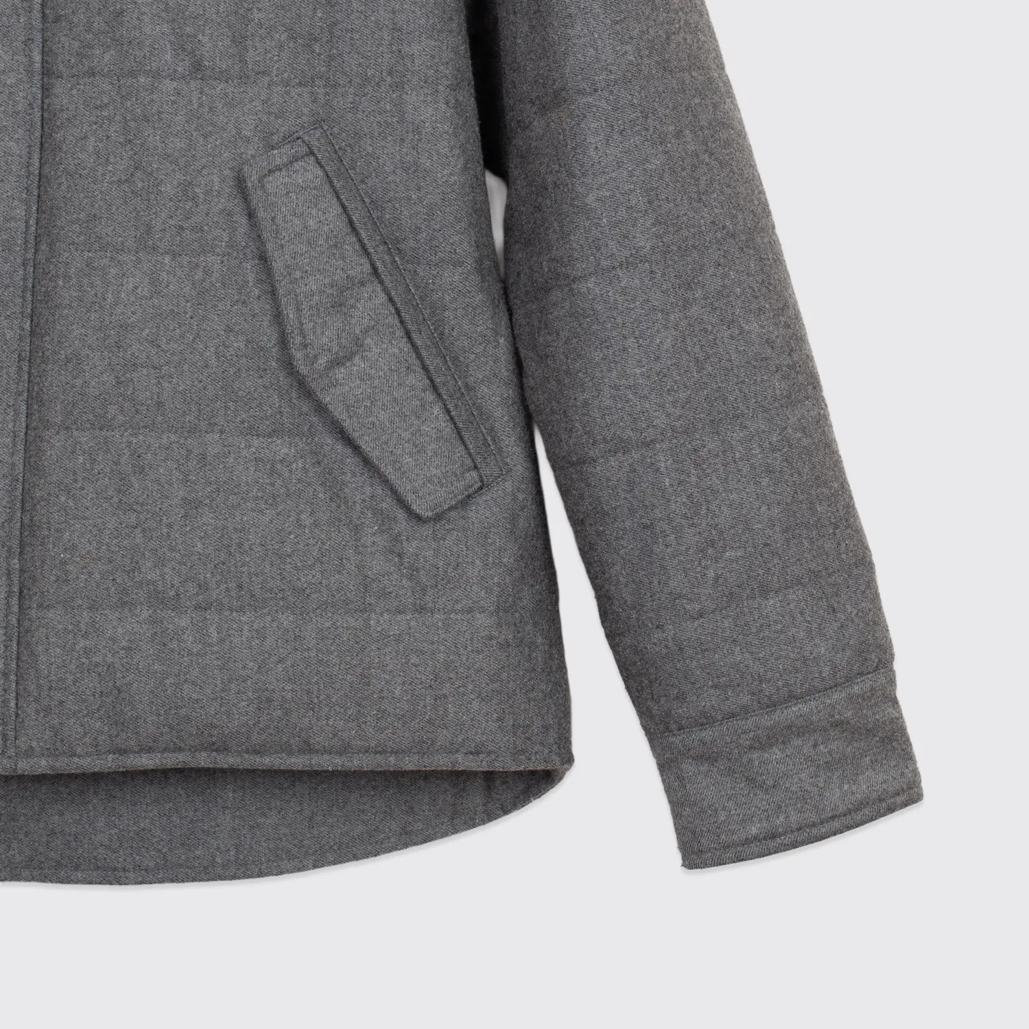 Wings & Horns Shirt Jacket Size M Gray Wool Blend Primaloft Insulated Quilted