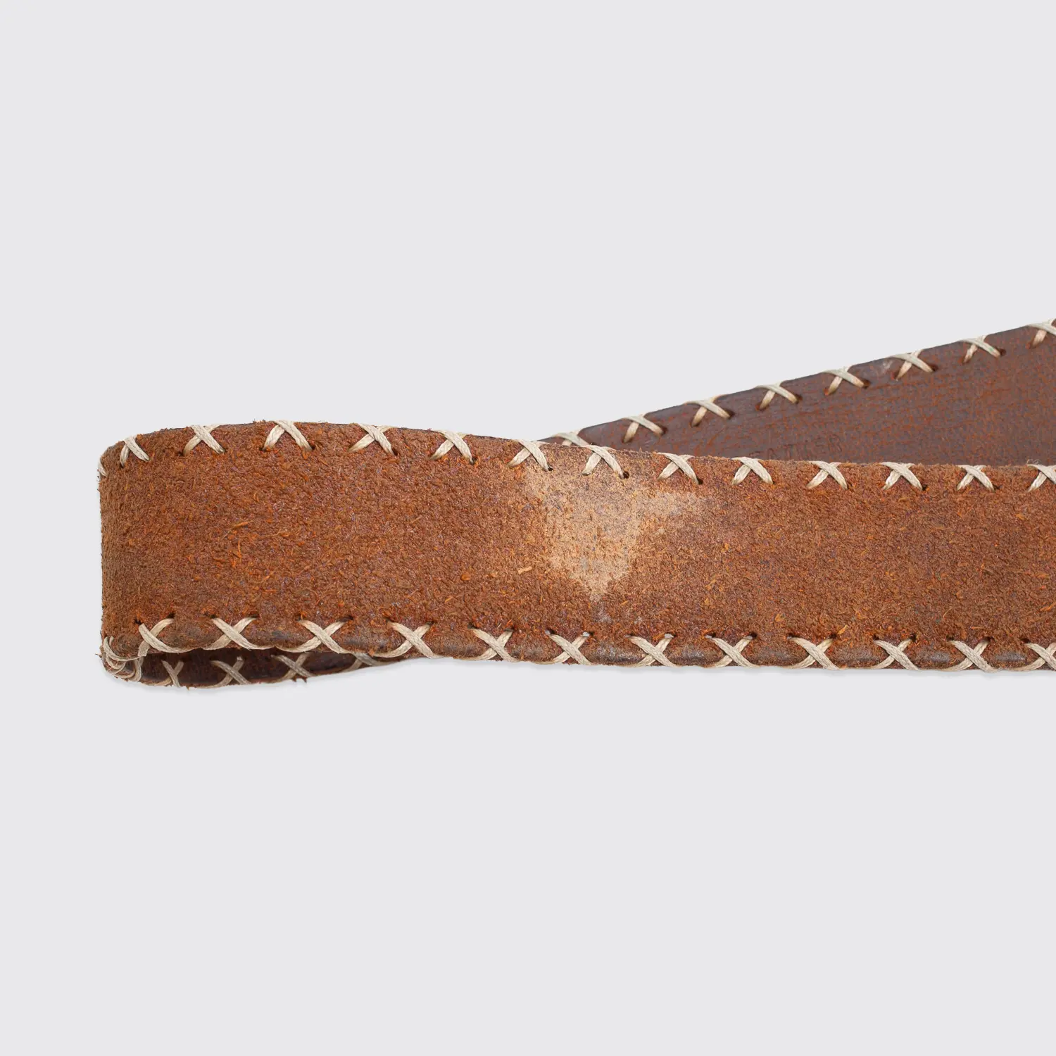 W.Kleinberg Belt Size 40 Aztec Cross Stitch Brown Leather Western Casual