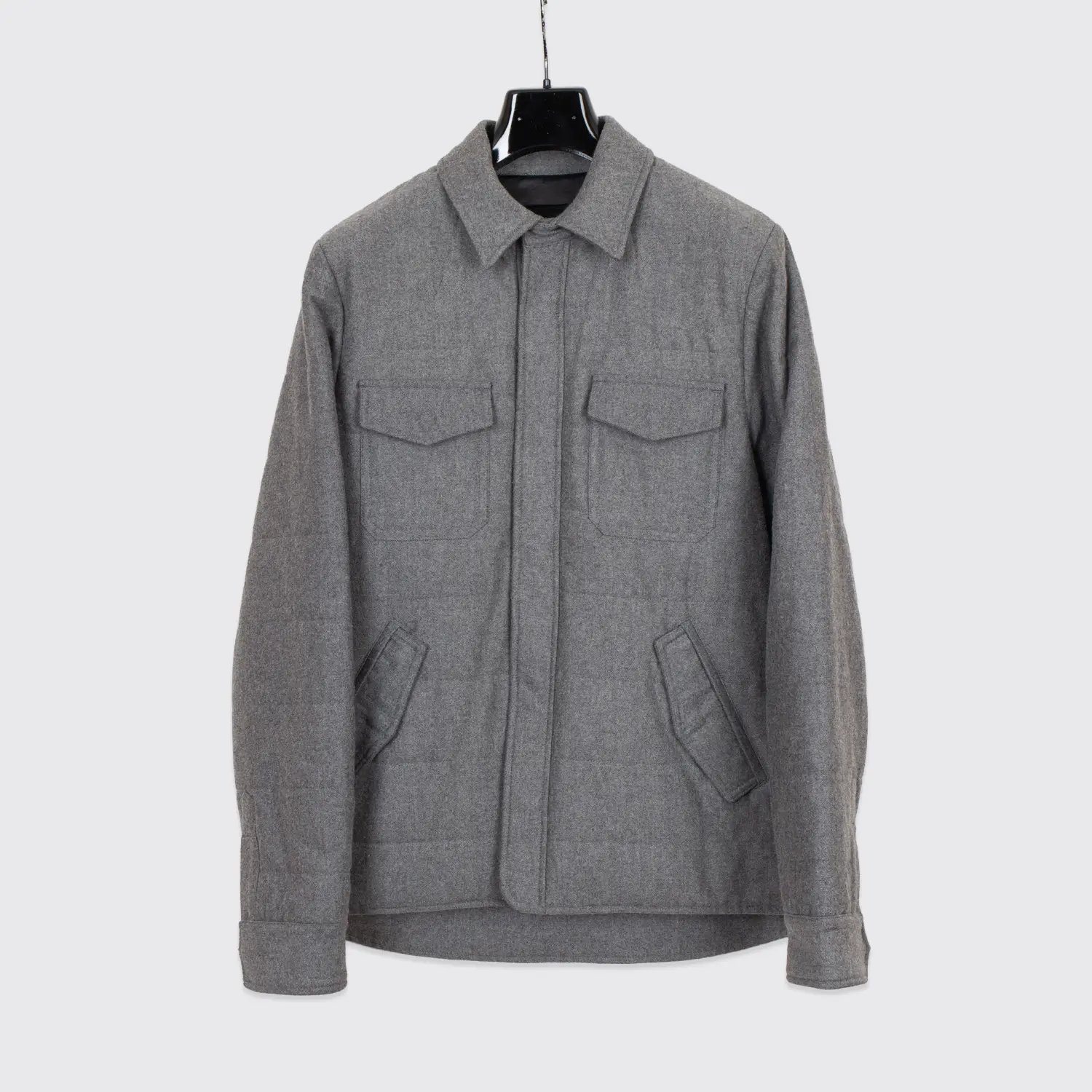 Wings & Horns Shirt Jacket Size M Gray Wool Blend Primaloft Insulated Quilted