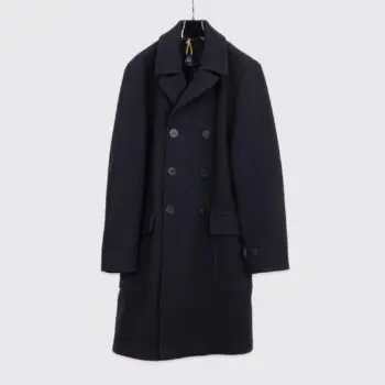 Brooks Brothers Top Coat XL Men Abraham Moon Cloth Double Faced Wool Dark Navy