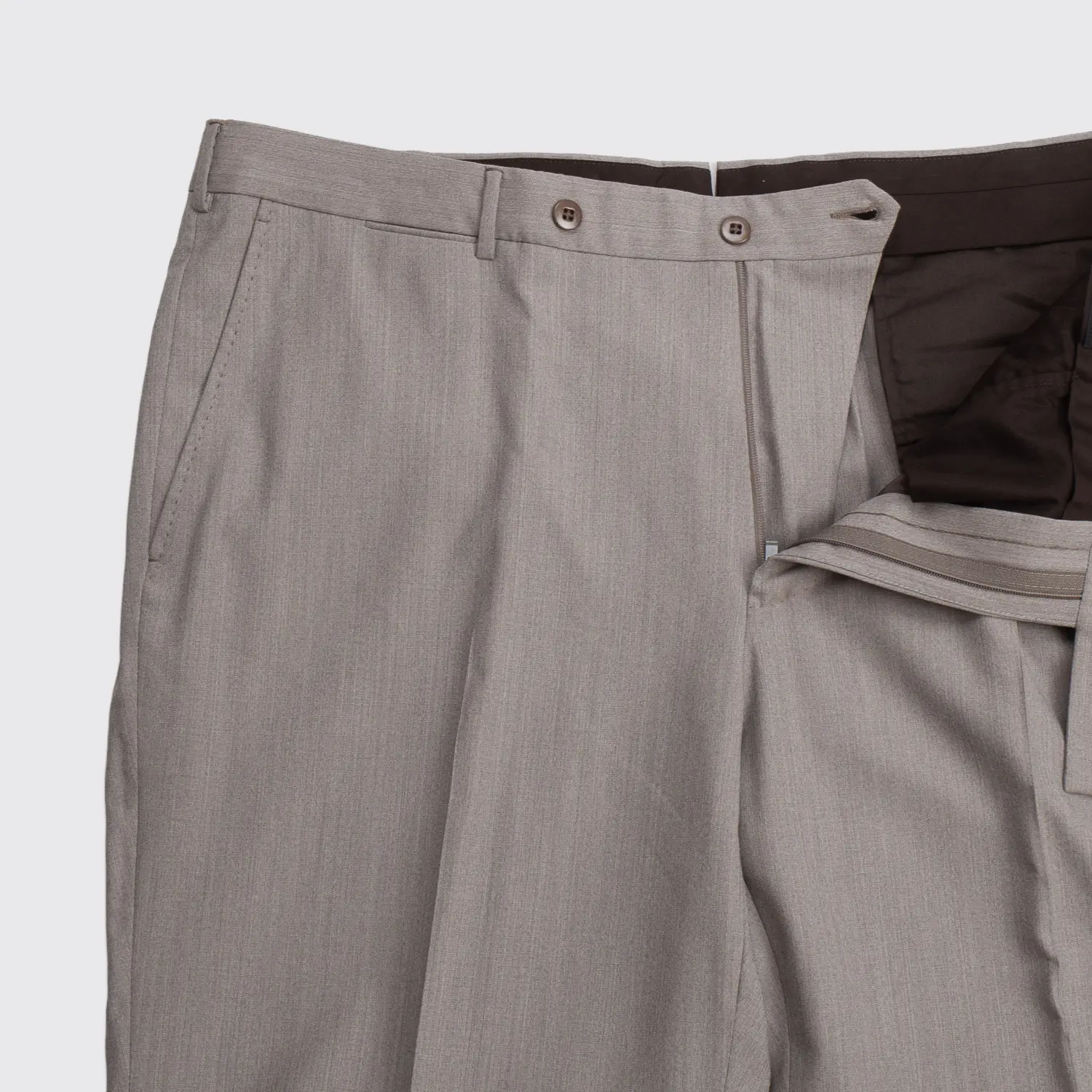 Ermenegildo Zegna Trousers Size EU58 Sand Gray Wool All Season Made in Italy