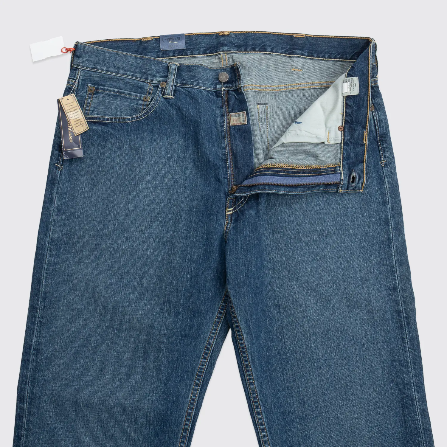 Polo Ralph Lauren Classic 867 Jeans Size W38 Tall Blue Denim Straight Leg