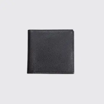 Black Pebbled Leather Italian Calf Wallet w/ 12 card Slots Handmade in USA