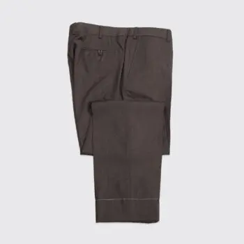 Brioni Dress Pants Size EU56 Brown Virgin Wool Flat Front Pienza Made in Italy