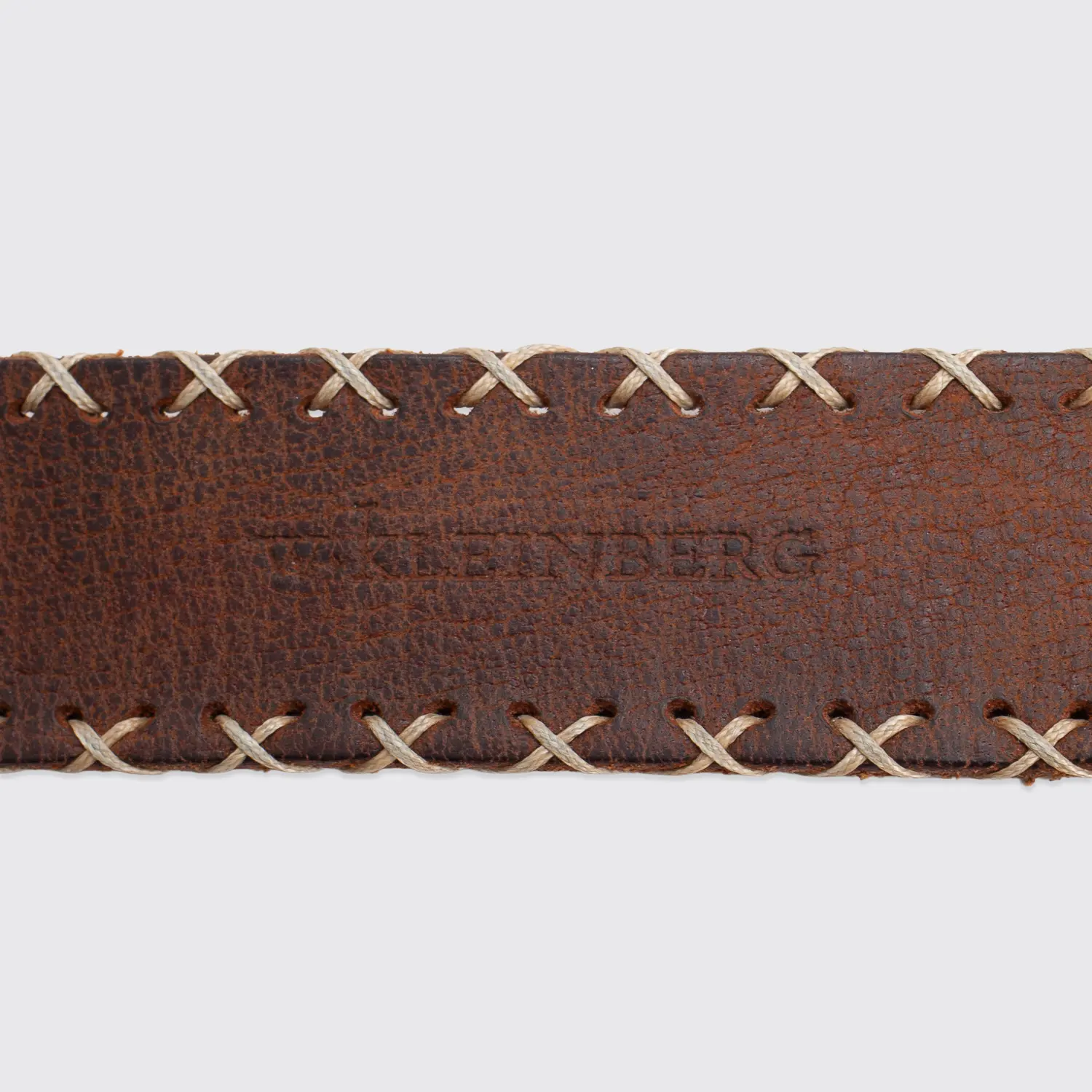 W.Kleinberg Belt Size 40 Aztec Cross Stitch Brown Leather Western Casual