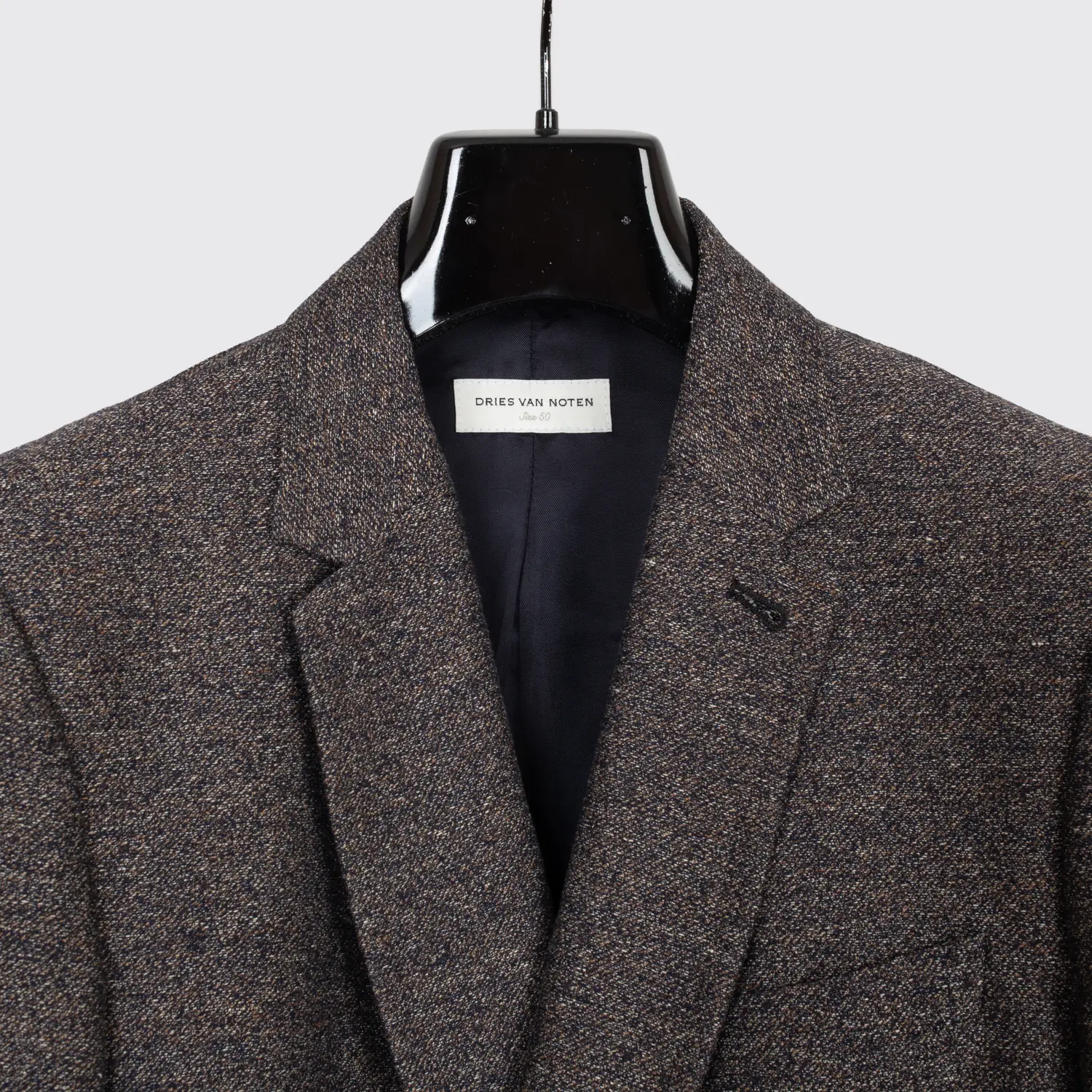 Dries Van Noten Sport Coat Size EU50 Gray Brown Textured Linen Blend 2-Button