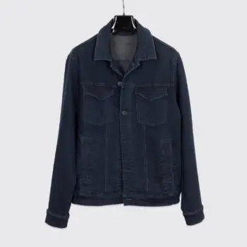 J Brand Corporus Denim Jacket Size L Men Dark Navy Blue Cotton Stretch 4-Pocket