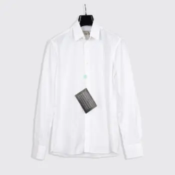 Maison Kitsune Dress Shirt Size L (41cm) White Cotton Lightweight Made in Italy
